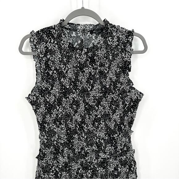 Madewell Smocked Crewneck Mini Dress in Floral Size 6 - Picture 3 of 11